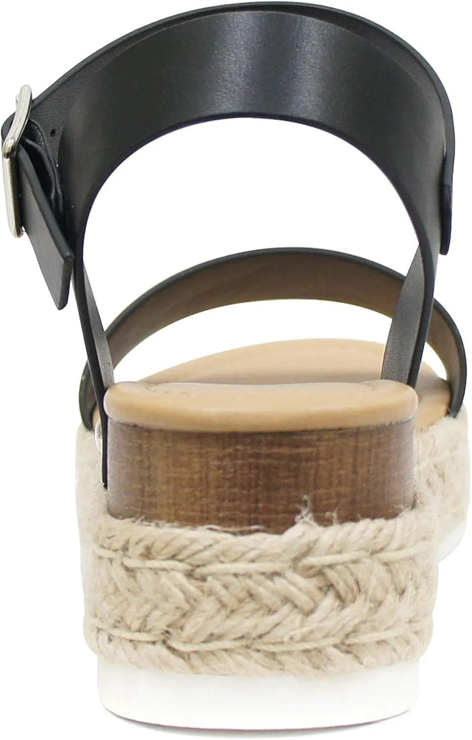 Soda Clip by TrendyFashion ~ Open Toe Single Band Espadrille Jute Platform Flatform Casual Fashion Sandals with Buckle Ankle Strap