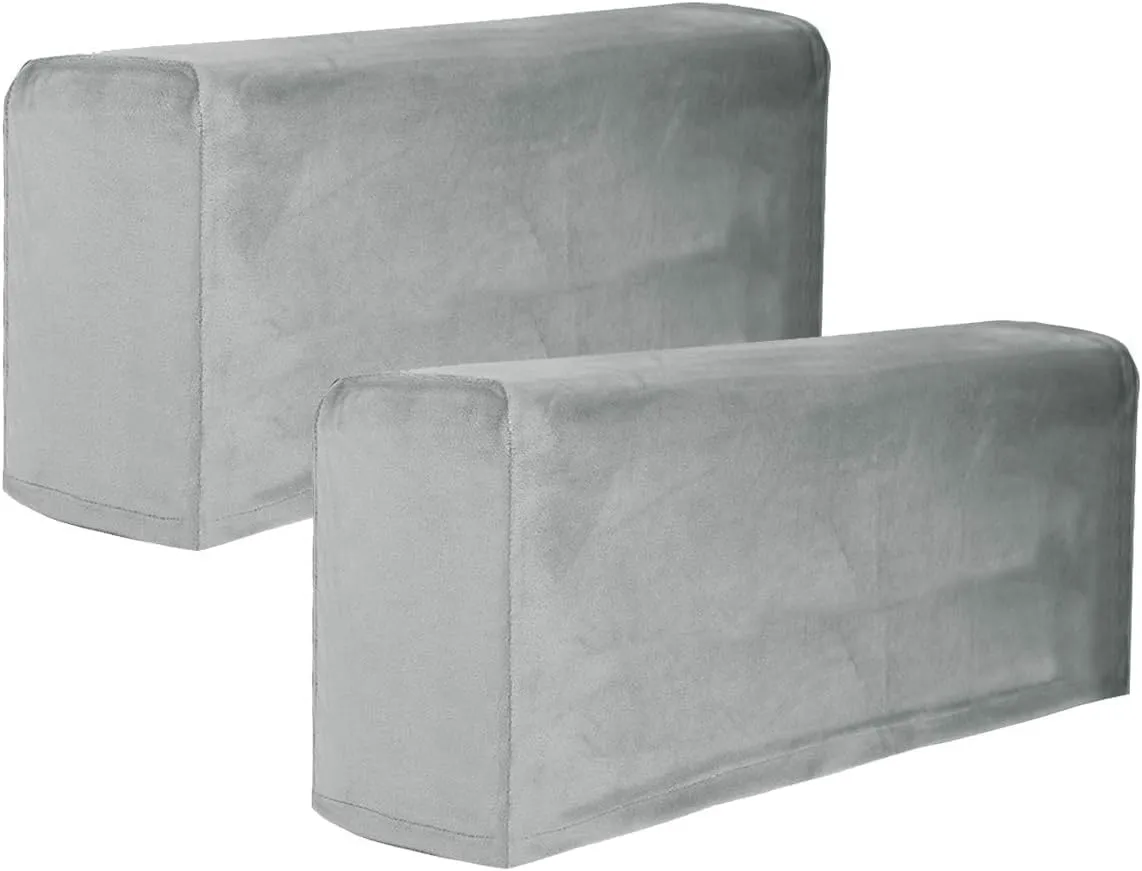 Sofa Armrest Covers, Washable Stretch, 17.7x6.3x7.9 inches, Set of 2, Grey