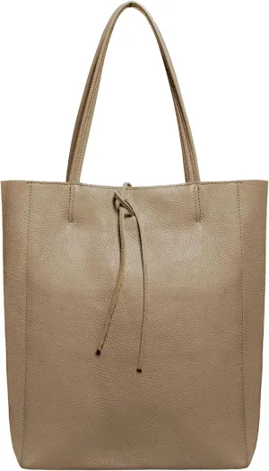 Soft Italian Genuine Calf Leather Tote Bag | Unstructured Unlined Shopper with Zipper, Inside Pocket & Flat Base
