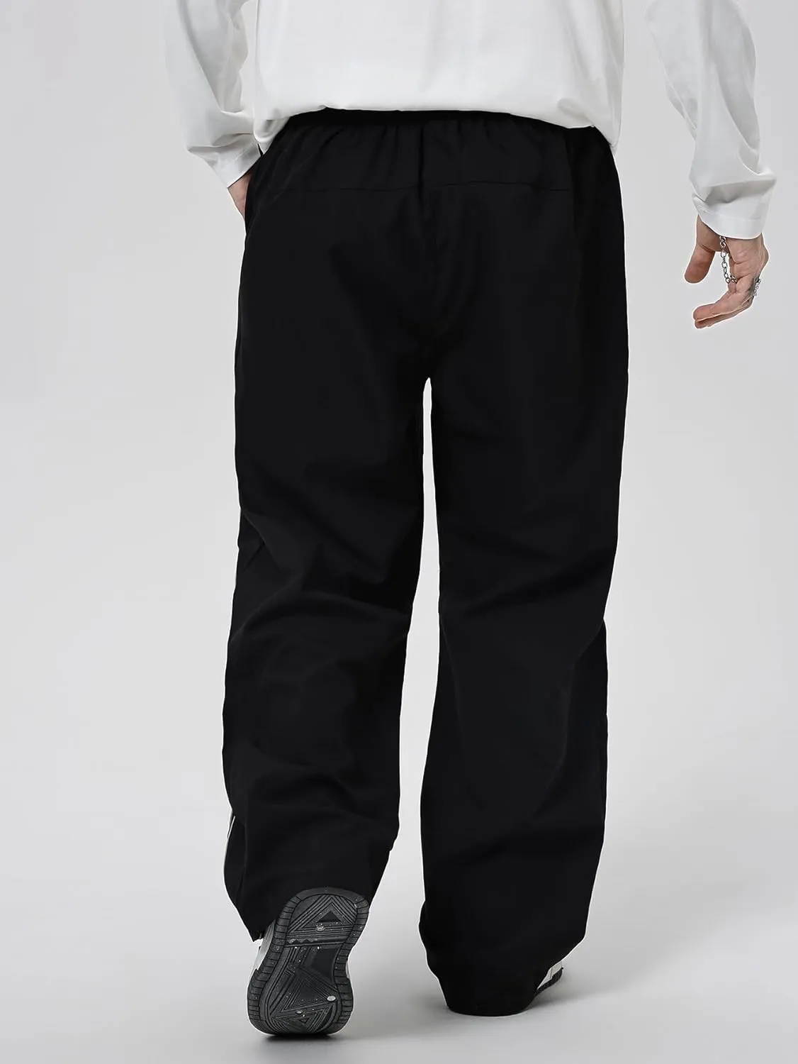 SOLY HUX Men's Parachute Pants Y2k Baggy Sweatpants Wide Leg Drawstring Waist Casual Pants Streetwear