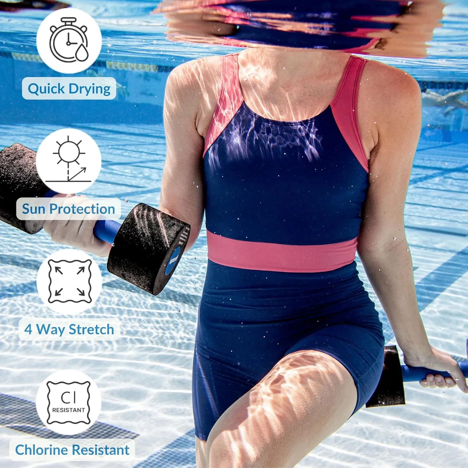 Sporti Plus Size Women Boyleg One Piece Swimsuit - Unitard Bathing Swimsuit - Athletic Full Coverage Lap Swimming Suit