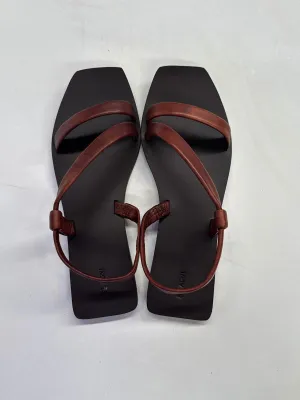ST. AGNI Stylish Brown Flat Sandals - Perfect for Summer