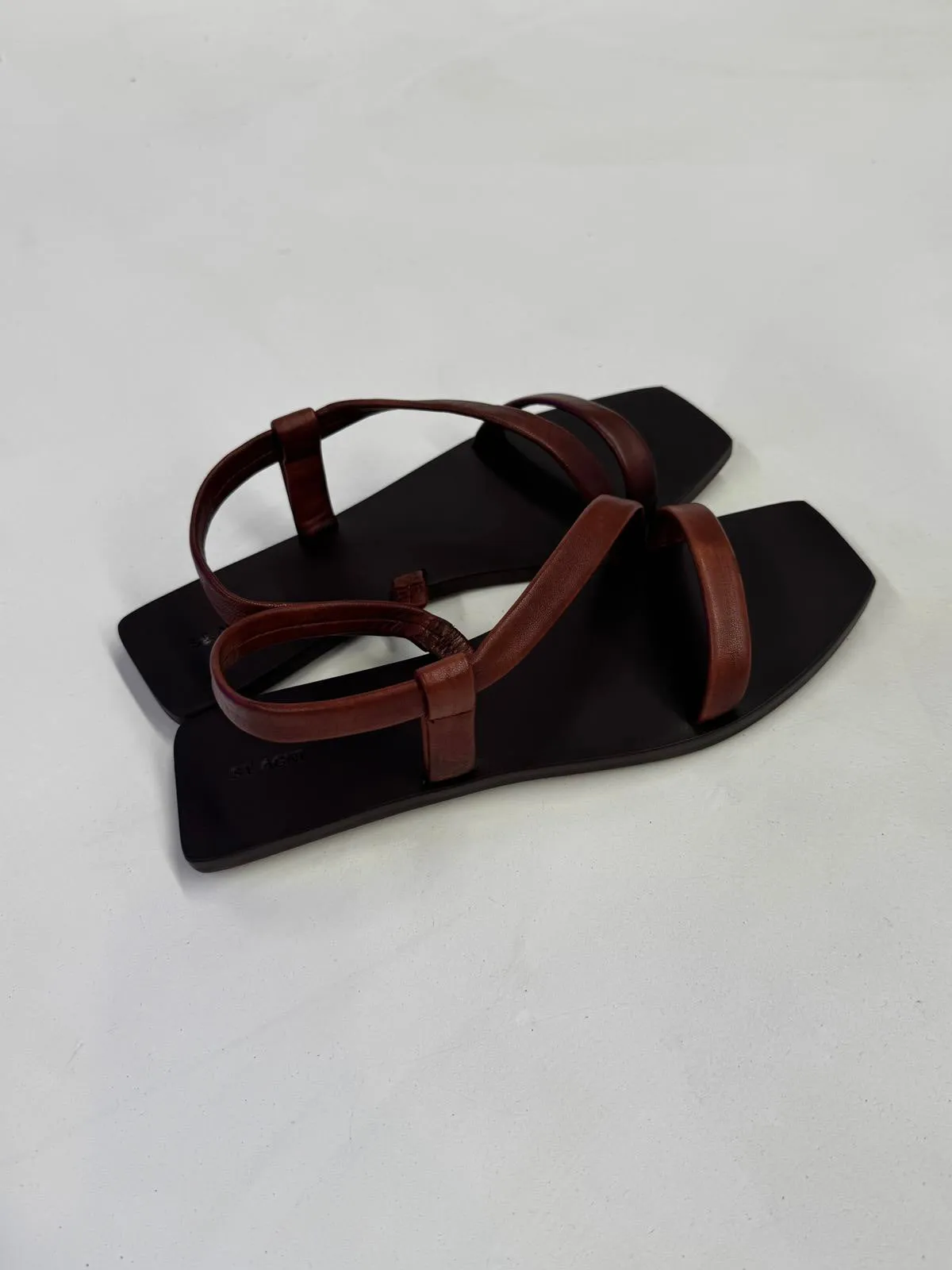 ST. AGNI Stylish Brown Flat Sandals - Perfect for Summer