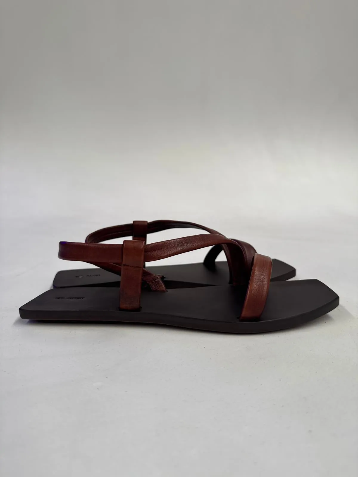 ST. AGNI Stylish Brown Flat Sandals - Perfect for Summer