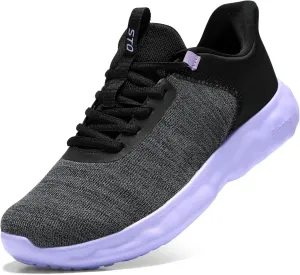 STQ Road Running Shoes for Womens Breathable Cushion Tennis Walking Sneakers Women Athletic Gym Workout Sport Training Fitness Cushioned Lightweight Comfort Plantar Fasciitis