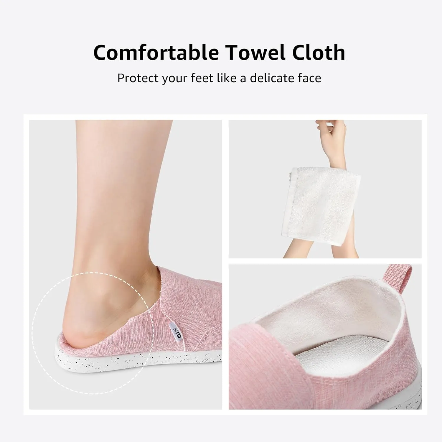 STQ Slip on Shoes Women, Orthpedic Low Top Casual Canvas Shoes with Arch Support Insole