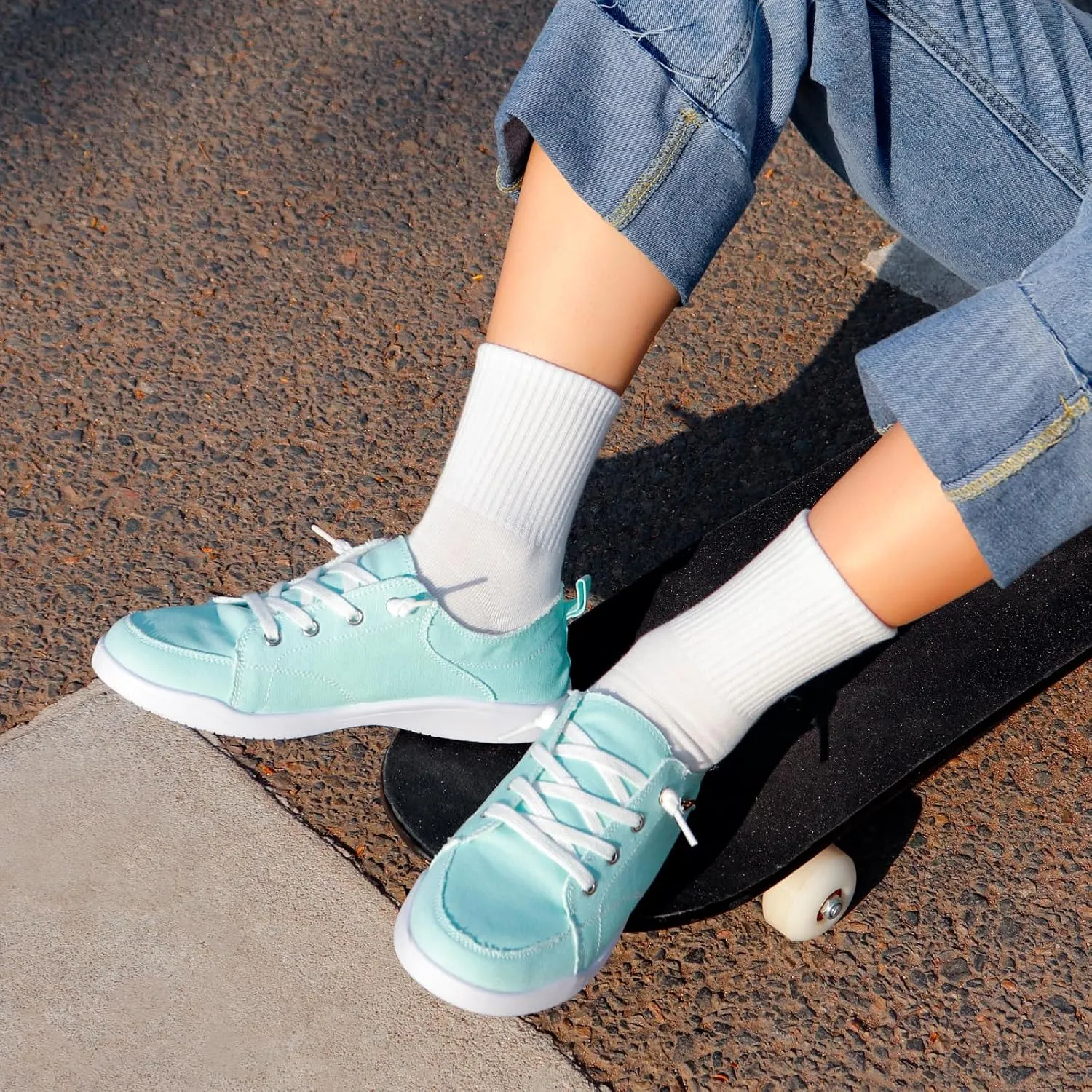 STQ Slip on Sneakers for Women Casual Canvas Shoes Machine Washable