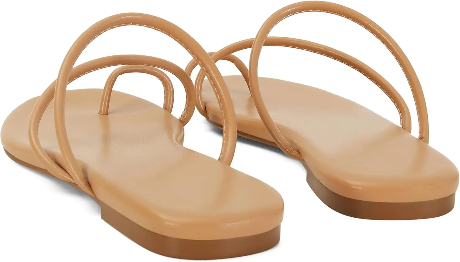 Strappy Flat Sandals for Women Open Toe Slip On Slides Toe Ring Cross Strap Slippers Sandals Casual Comfortable Summer Beach Flat Shoes