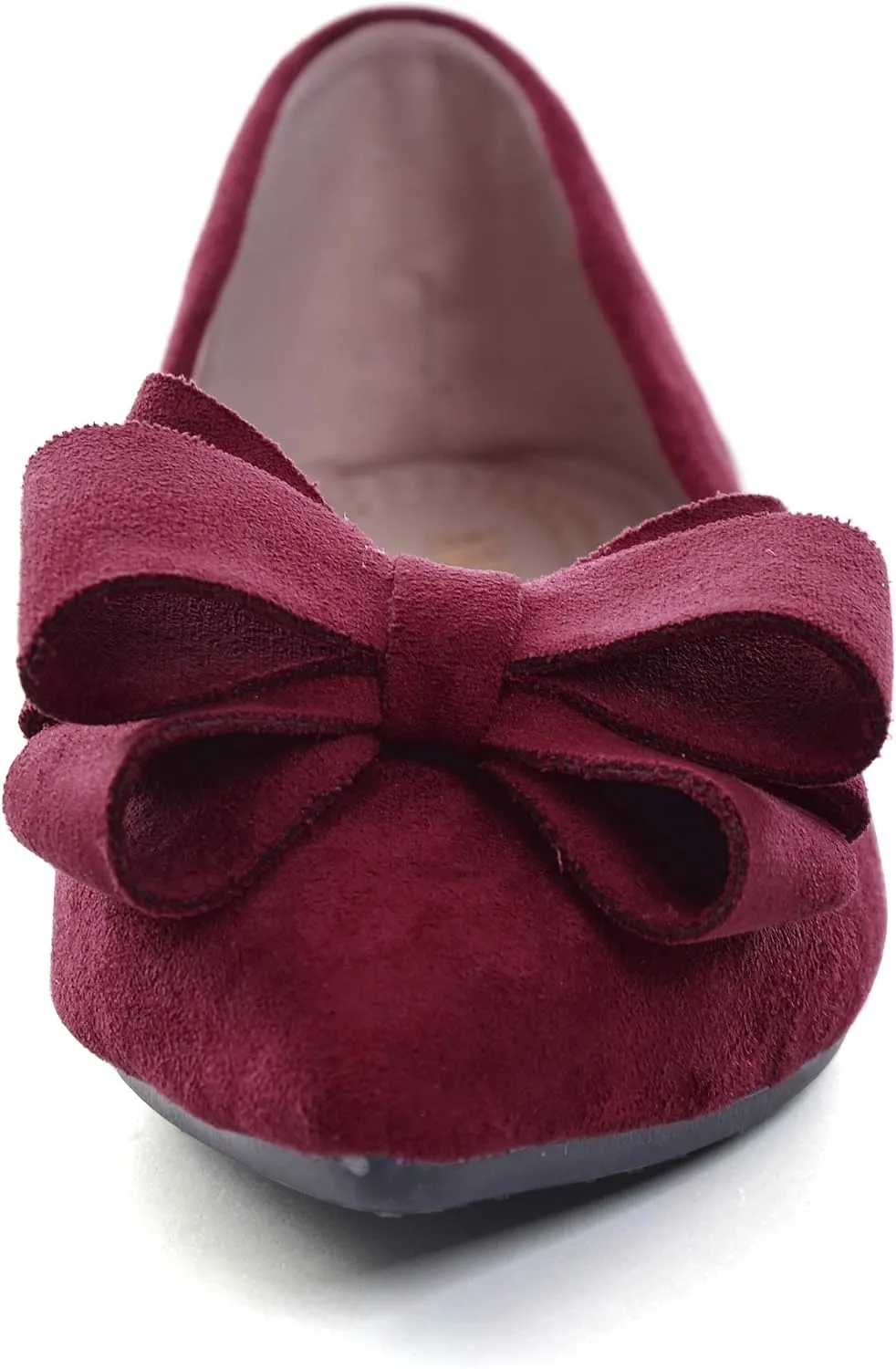 Stunner Womens Bowknot Flower Ballet Flats Pointed Toe Soft Dress Shoes
