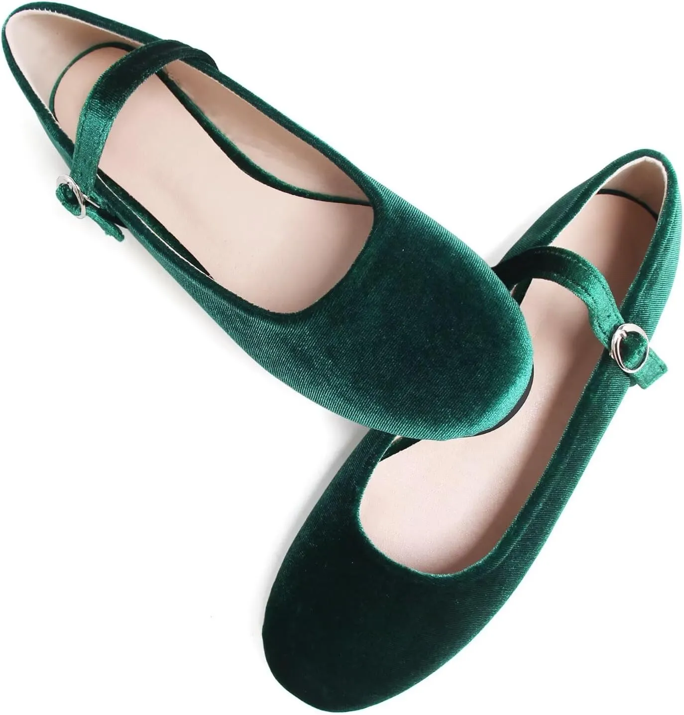 Stunner Women's Mary Jane Flats Fashion Round Toe Ballet Flats Comfortable Ankle Strap Flats Slip On Dress Flats