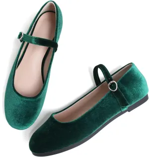 Stunner Women's Mary Jane Flats Fashion Round Toe Ballet Flats Comfortable Ankle Strap Flats Slip On Dress Flats