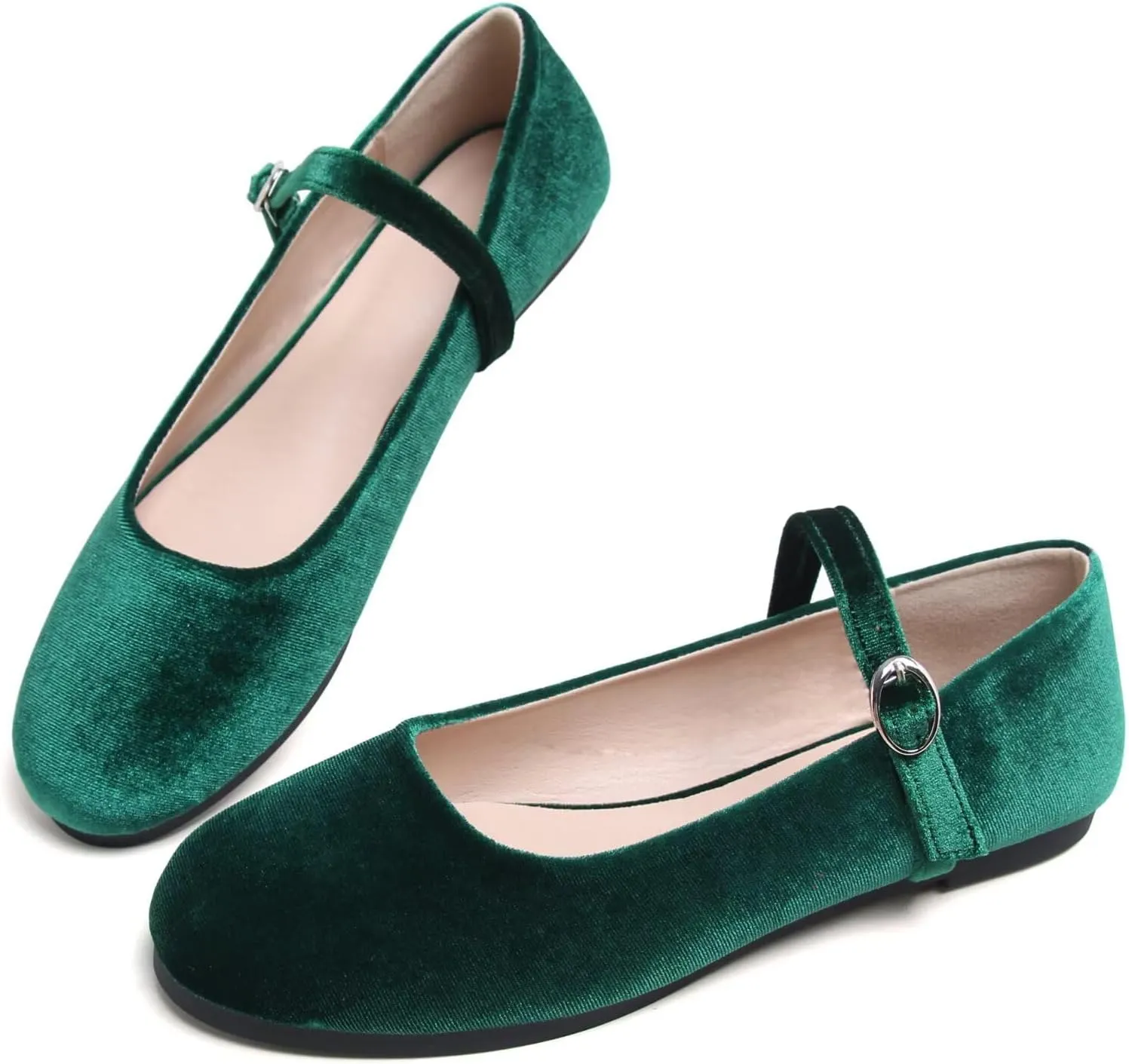 Stunner Women's Mary Jane Flats Fashion Round Toe Ballet Flats Comfortable Ankle Strap Flats Slip On Dress Flats