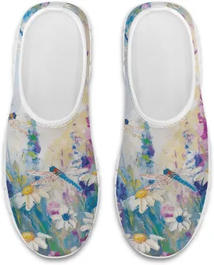 Stylish Print Women's Slip on Walking Shoes Low-Top Mesh Flat Sneaker Shoes Size 5-10.5