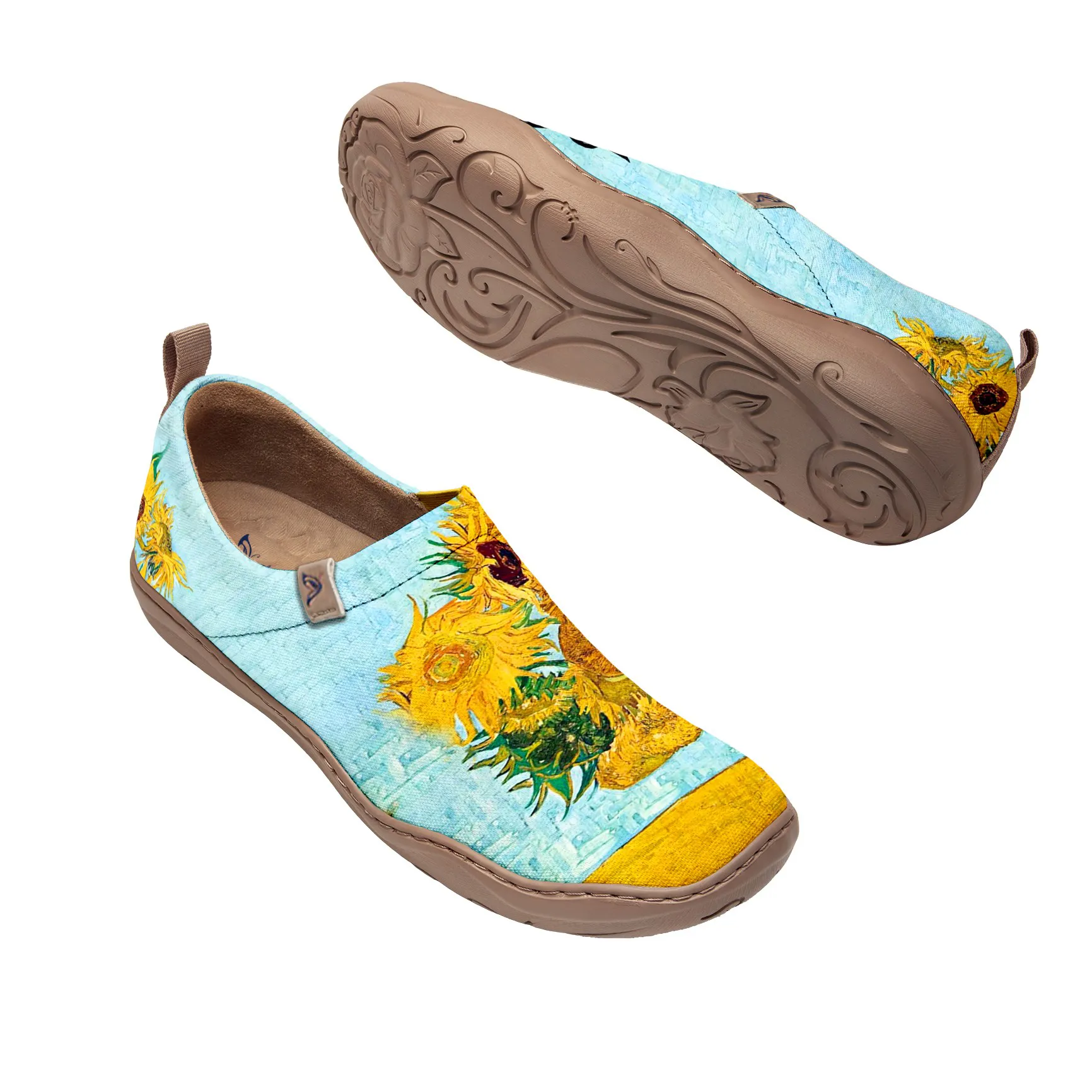 Sunflowers and Black Cat Slip-On
