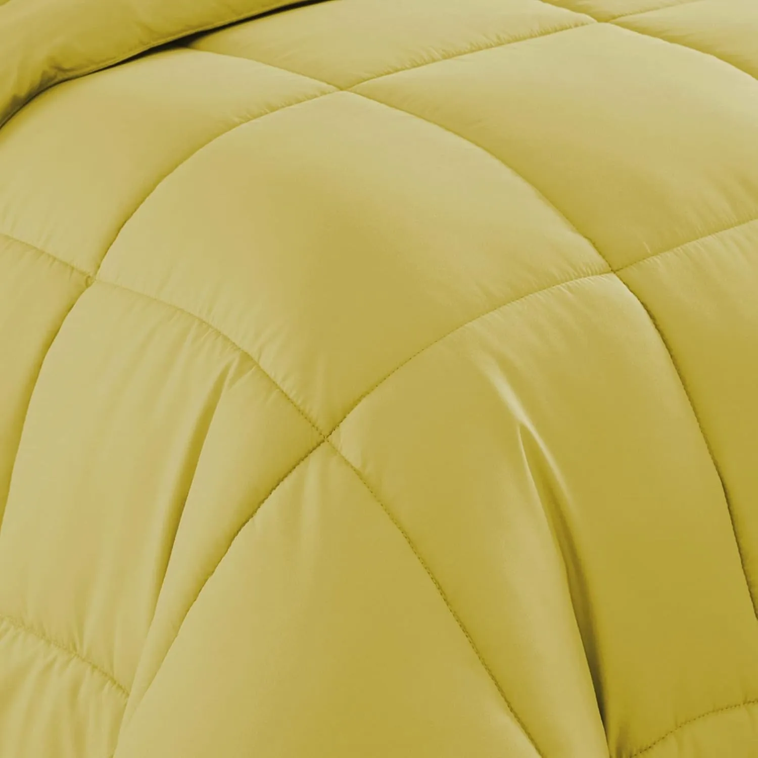 Sweet Home Collection 5 Piece Comforter Set Bag Solid Color All Season Soft Down Alternative Blanket & Luxurious Microfiber Bed Sheets, Yellow, Twin