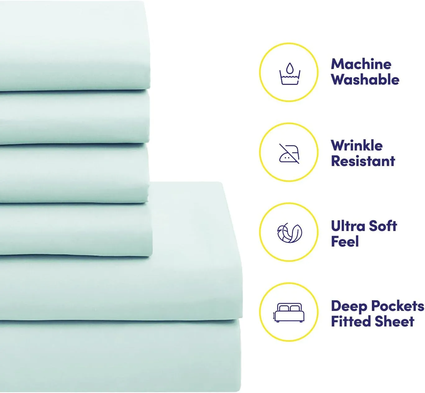 Sweet Home Collection 7 Piece Comforter Set Bag Solid Color All Season Soft Down Alternative Blanket & Luxurious Microfiber Bed Sheets, Aqua, Queen