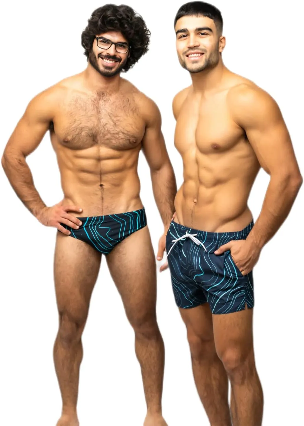 Taddlee Swimwear Men's Beach Swim Boxer Trunks Board Shorts Swimsuits Square Cut