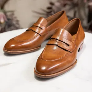 Tan Leather Urban Chic Slip-On Loafers