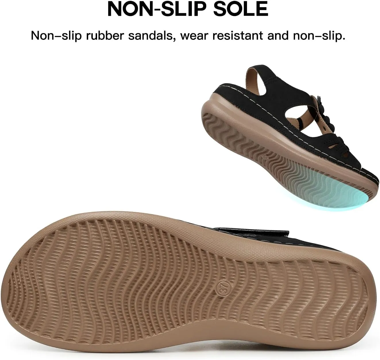 TEMOFON Wedge Sandals for Women Comfortable Walking Sandals Bohemian Open Toe Sandals Causal Summer Arch Support Flat Sandals