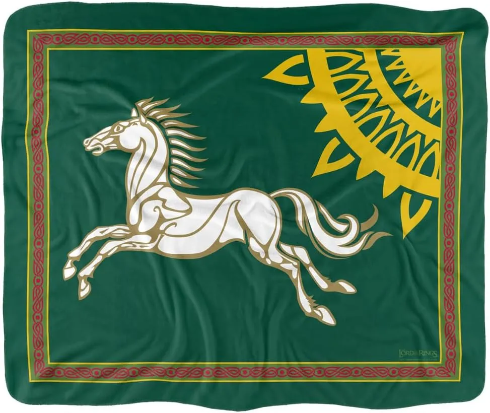 The Lord of The Rings Blanket, 50"x60" Rohan Banner Silky Touch Sherpa Back Super Soft Throw Blanket