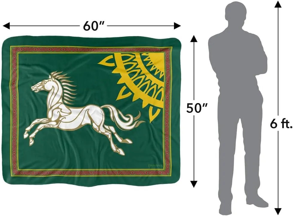 The Lord of The Rings Blanket, 50"x60" Rohan Banner Silky Touch Sherpa Back Super Soft Throw Blanket