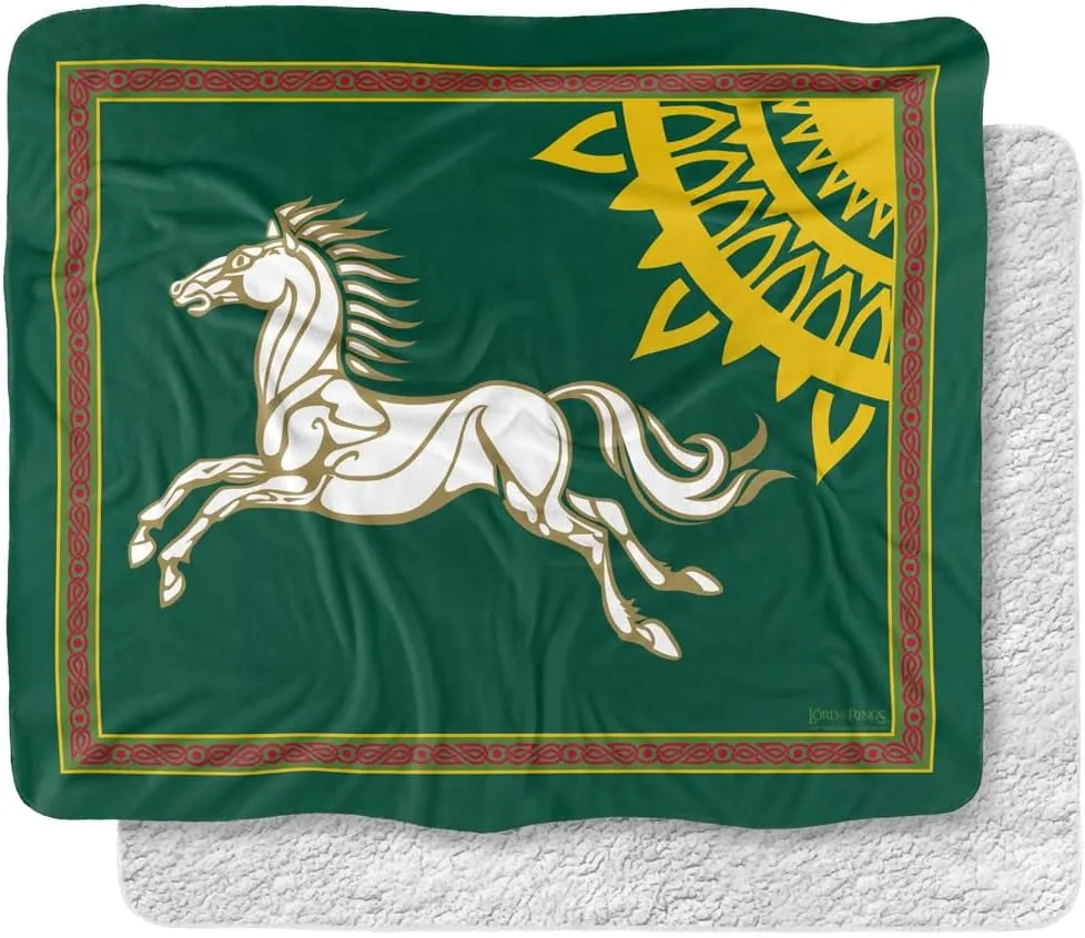 The Lord of The Rings Blanket, 50"x60" Rohan Banner Silky Touch Sherpa Back Super Soft Throw Blanket