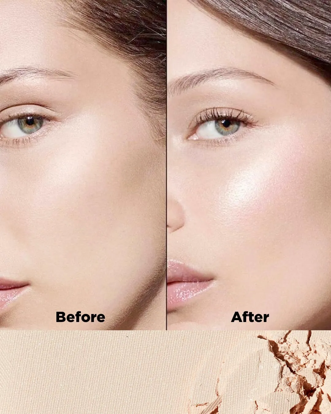 THESAEM Glam Glow Pact - Illuminating Pressed Powder for Oily & Combo Skin - Matte Finish with Radiant Finish - Sebum Control Pore Refining Pact with Natural Luminous Glow, 0.3oz.
