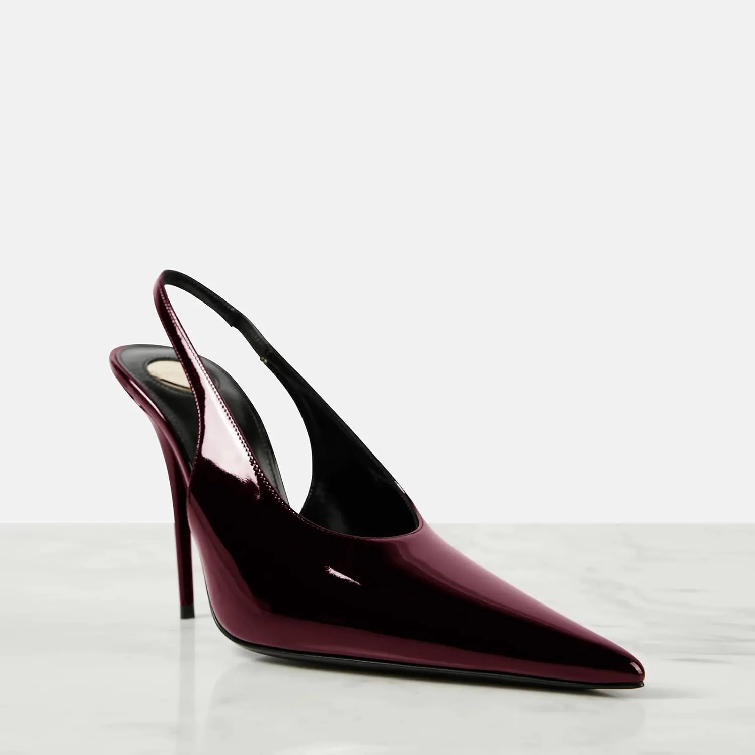 THESHY Slingback Heels for Womens Pointed Toe Stiletto High Heels Metal Stretch Slip-on Pumps Backless Fashion Dress Pumps for Women