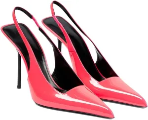 THESHY Women's Pointed Toe High Stiletto Heels Slingback Stretch Slip-on Pumps Backless Patent Leather Fashion Dress Shoes for Women