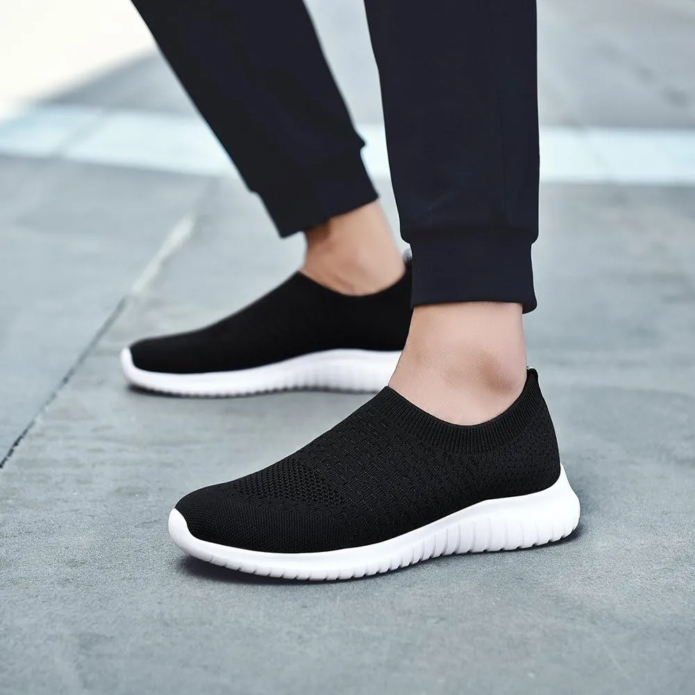 TIOSEBON Men's Slip On Walking Shoes Knit Mesh Tennis Sneaker