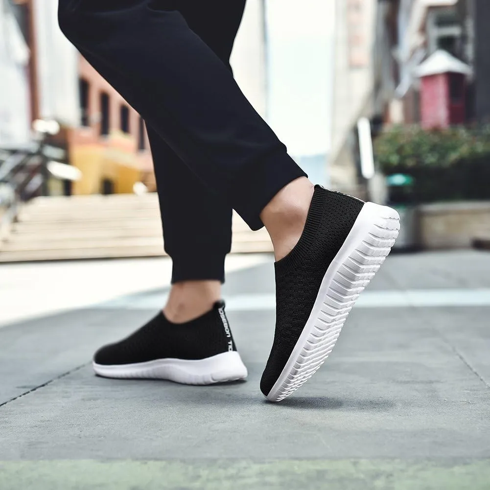 TIOSEBON Men's Slip On Walking Shoes Knit Mesh Tennis Sneaker