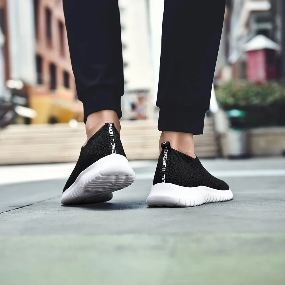 TIOSEBON Men's Slip On Walking Shoes Knit Mesh Tennis Sneaker