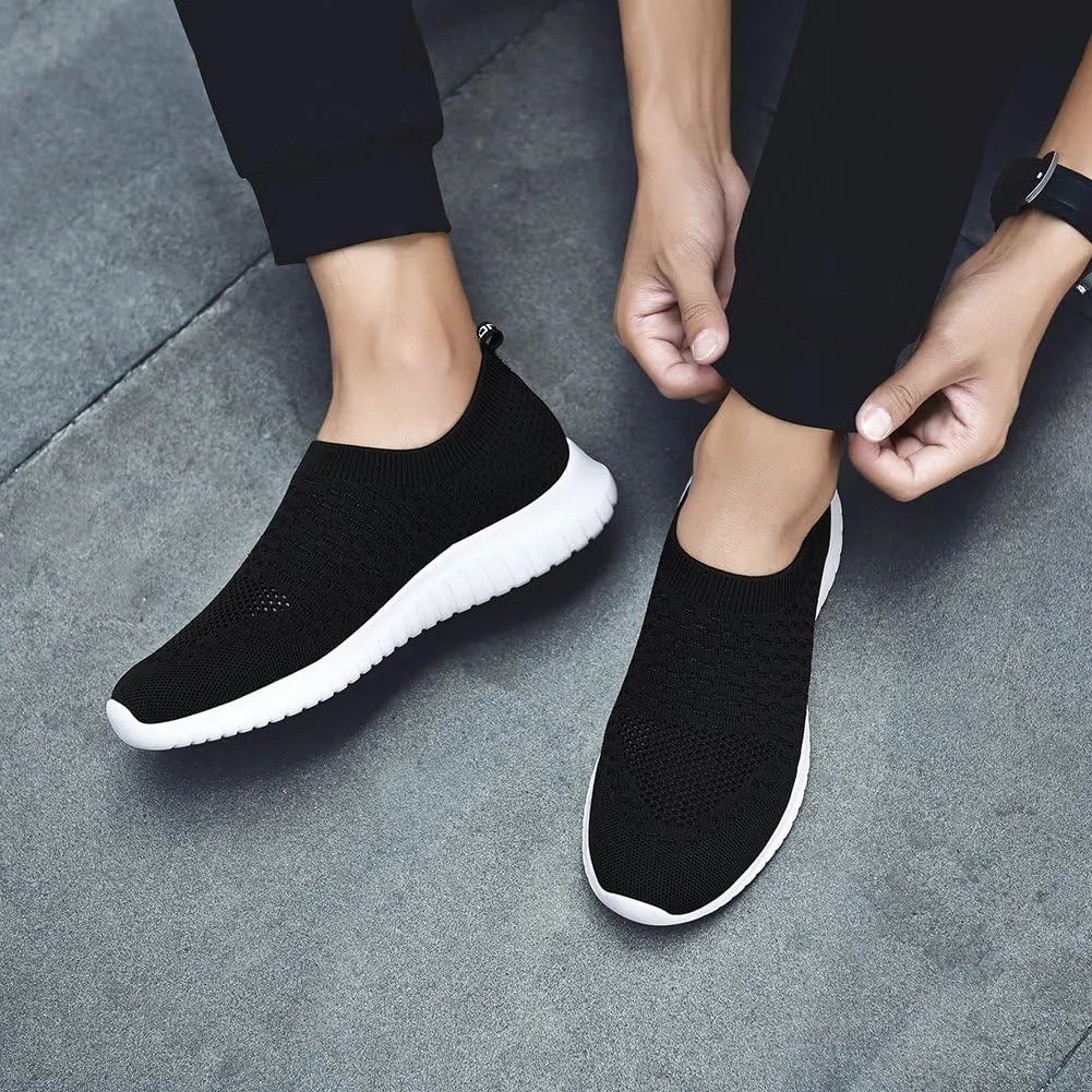TIOSEBON Men's Slip On Walking Shoes Knit Mesh Tennis Sneaker