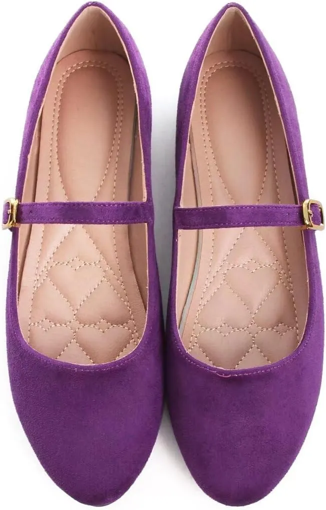 TN TANGNEST Women's Leather Flats Comfortable Square Toe Dress Flats Retro Soft Mary Jane Flats