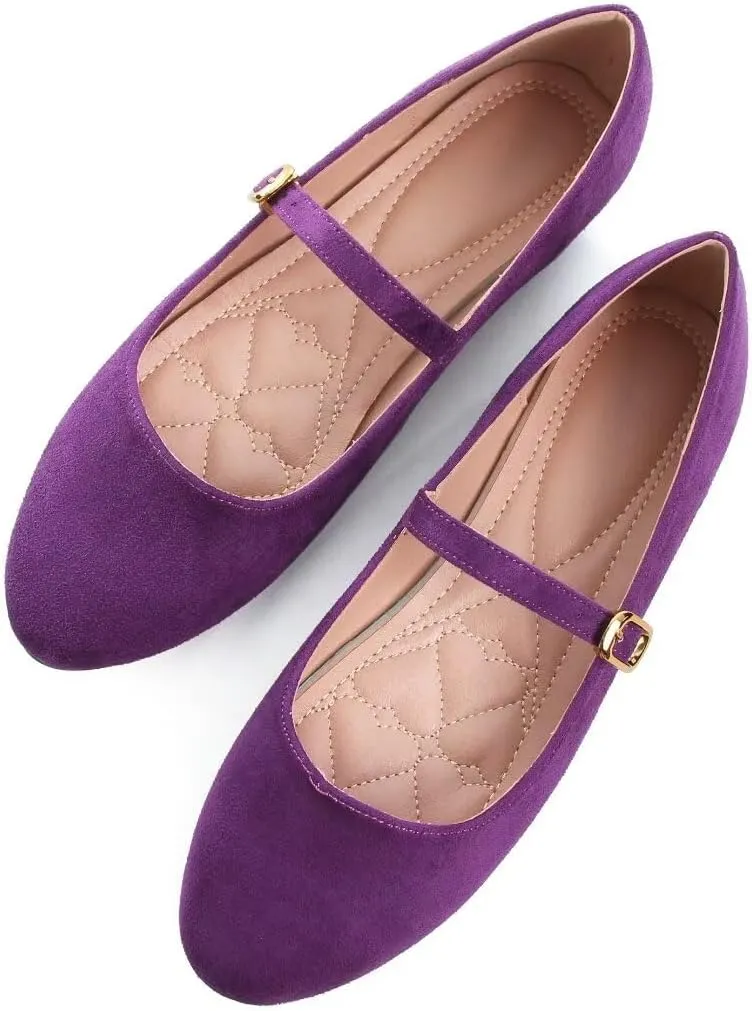 TN TANGNEST Women's Leather Flats Comfortable Square Toe Dress Flats Retro Soft Mary Jane Flats