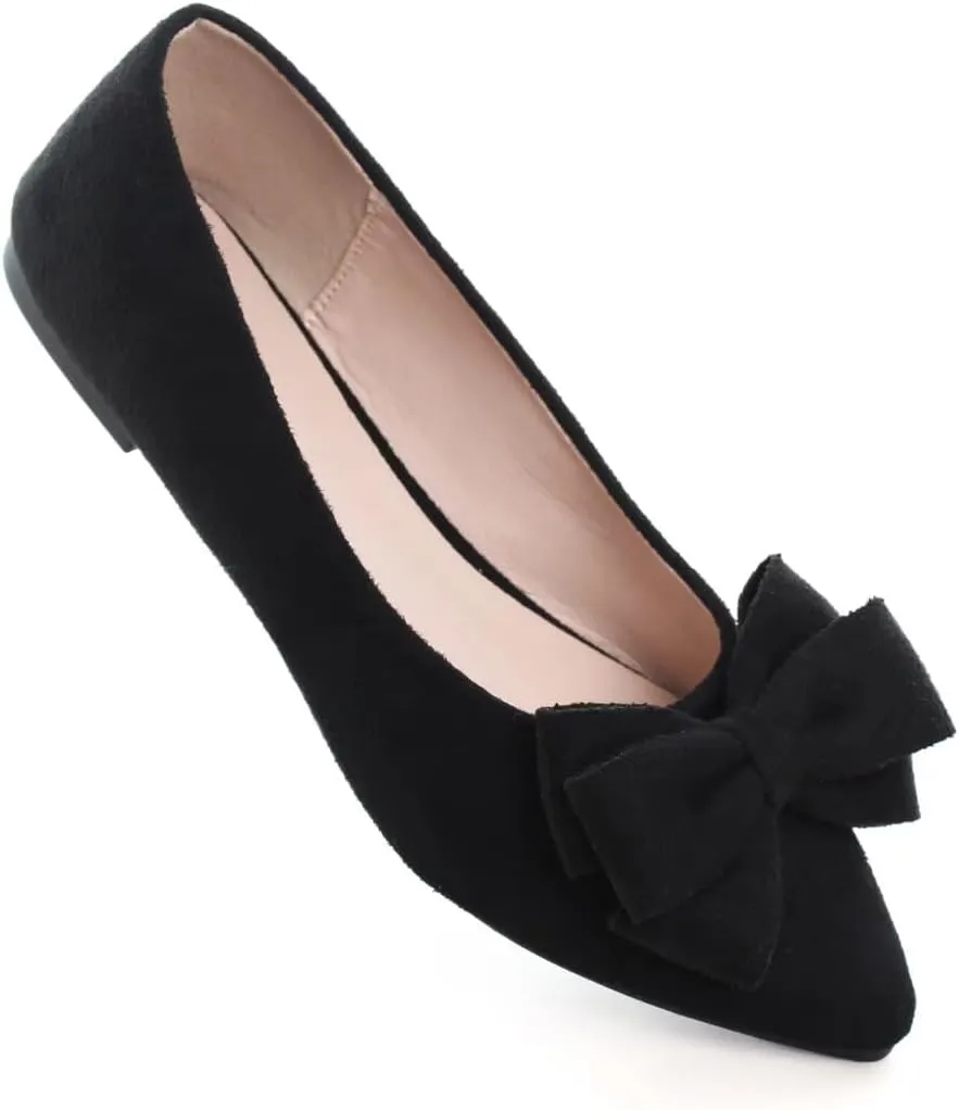 TN TANGNEST Women's Summer Dress Flats - Comfortable Pointed Toe Bowknot Ballet Shoes for Woman - Soft Suede Driving Flats