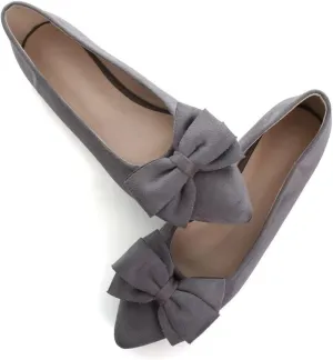 TN TANGNEST Women's Summer Dress Flats - Comfortable Pointed Toe Bowknot Ballet Shoes for Woman - Soft Suede Driving Flats
