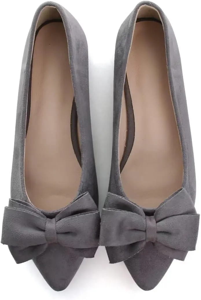 TN TANGNEST Women's Summer Dress Flats - Comfortable Pointed Toe Bowknot Ballet Shoes for Woman - Soft Suede Driving Flats