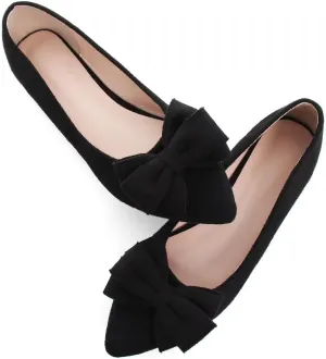 TN TANGNEST Women's Summer Dress Flats - Comfortable Pointed Toe Bowknot Ballet Shoes for Woman - Soft Suede Driving Flats