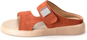 TOCONFFON Women's Flat Slides Sandals Comfort Adjustable Double Strap Slip on Soft Leather Slippers