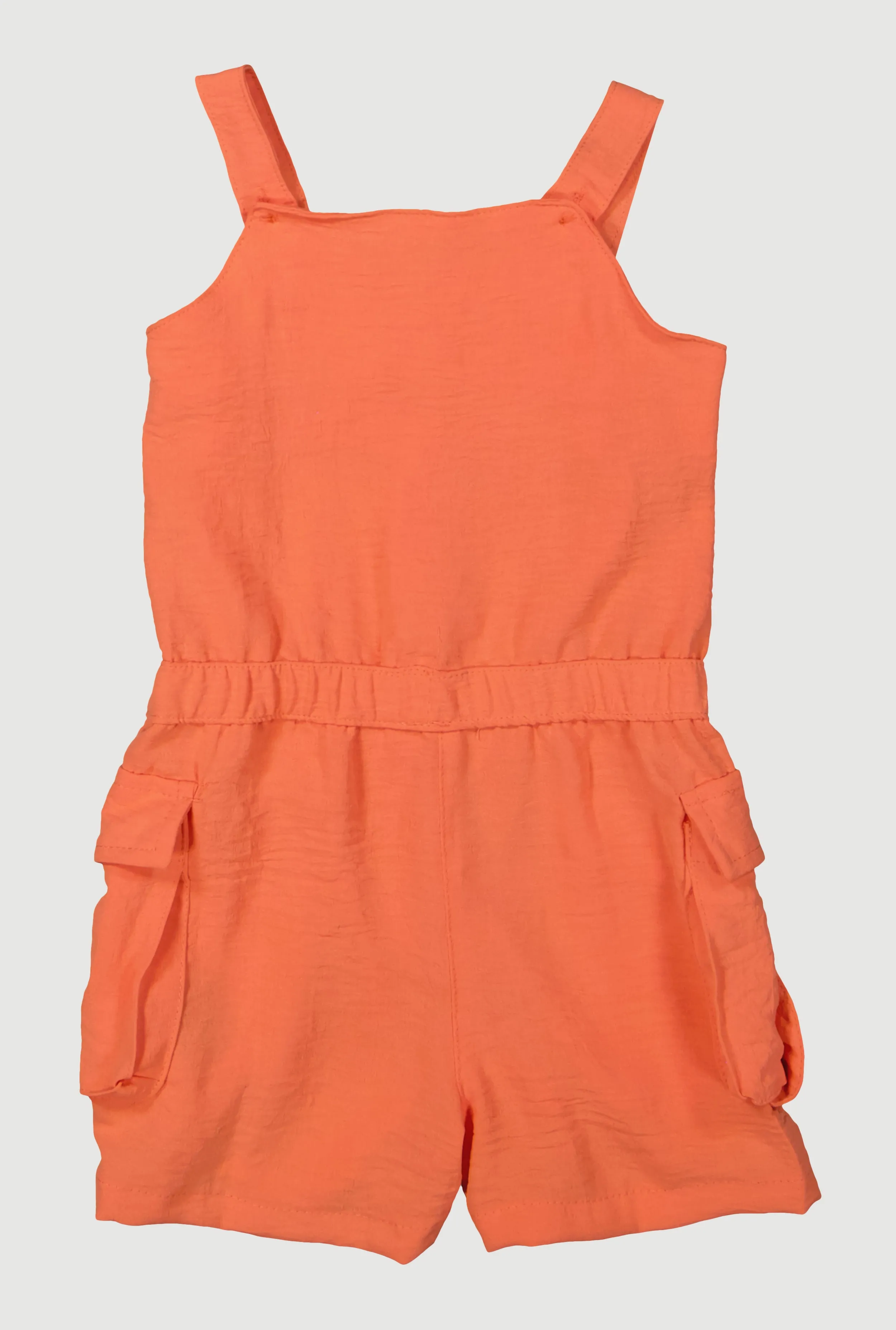 Toddler Girls Airy Button Front Utility Romper