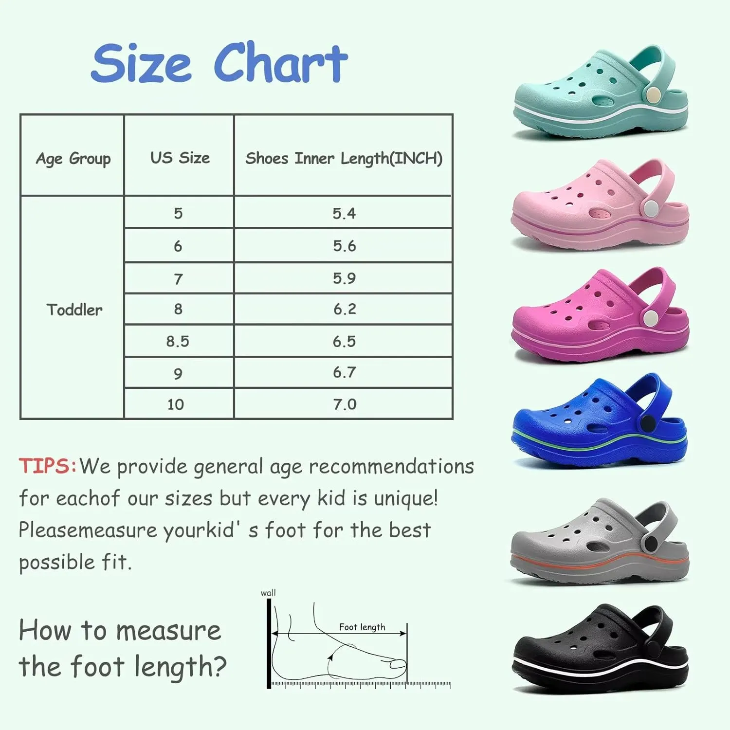 Toddler Girls Boys Clogs Classic Garden Shower Beach Pool Swim Slip on Sandals Slides Children Kid Cute Water Shoes
