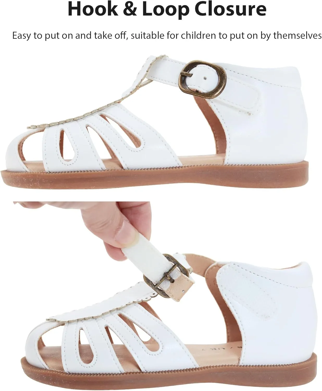Toddler Girls Sandals Soft Closed Toe Princess Dress Flat Sandals Summer Shoes
