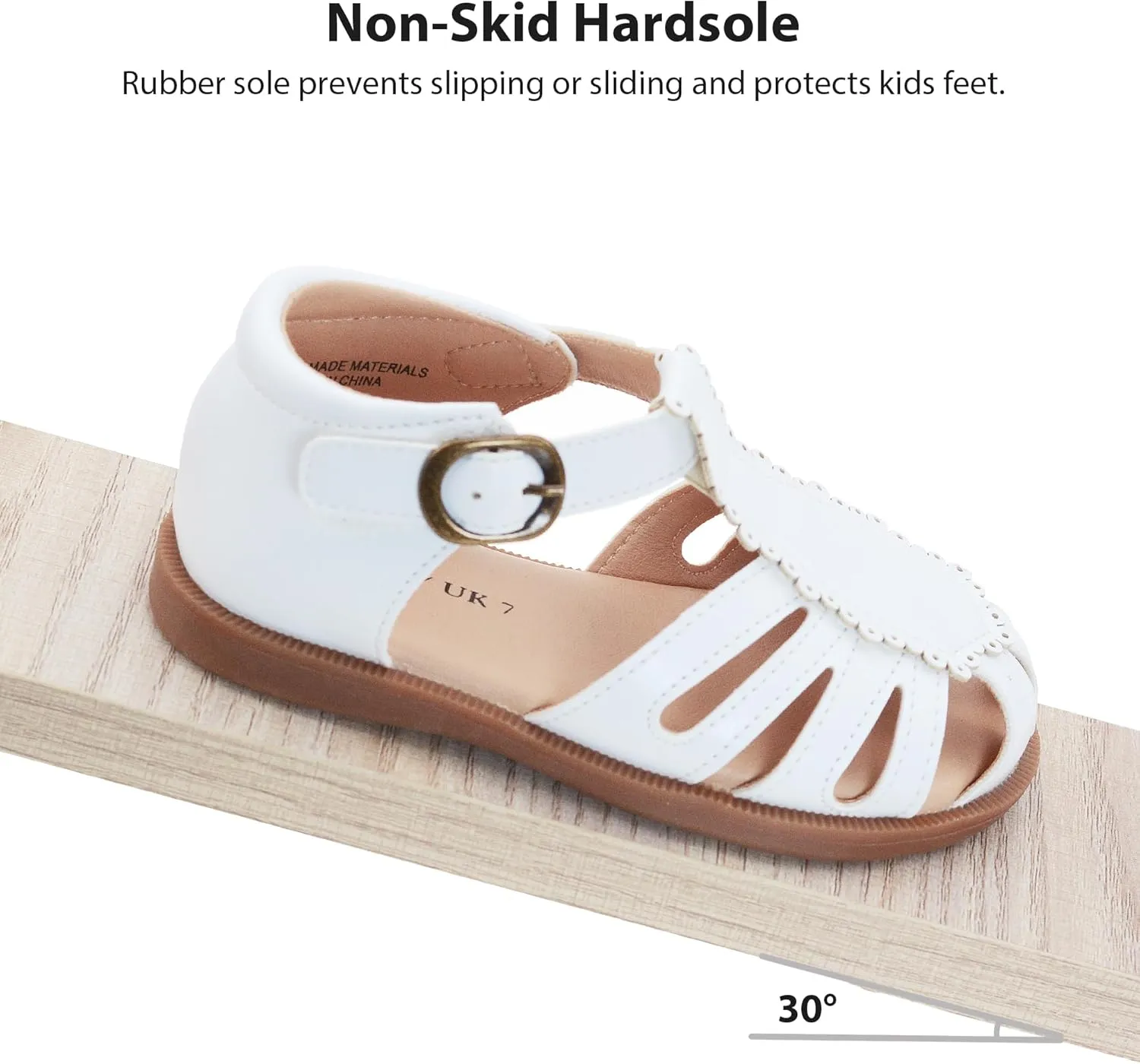 Toddler Girls Sandals Soft Closed Toe Princess Dress Flat Sandals Summer Shoes