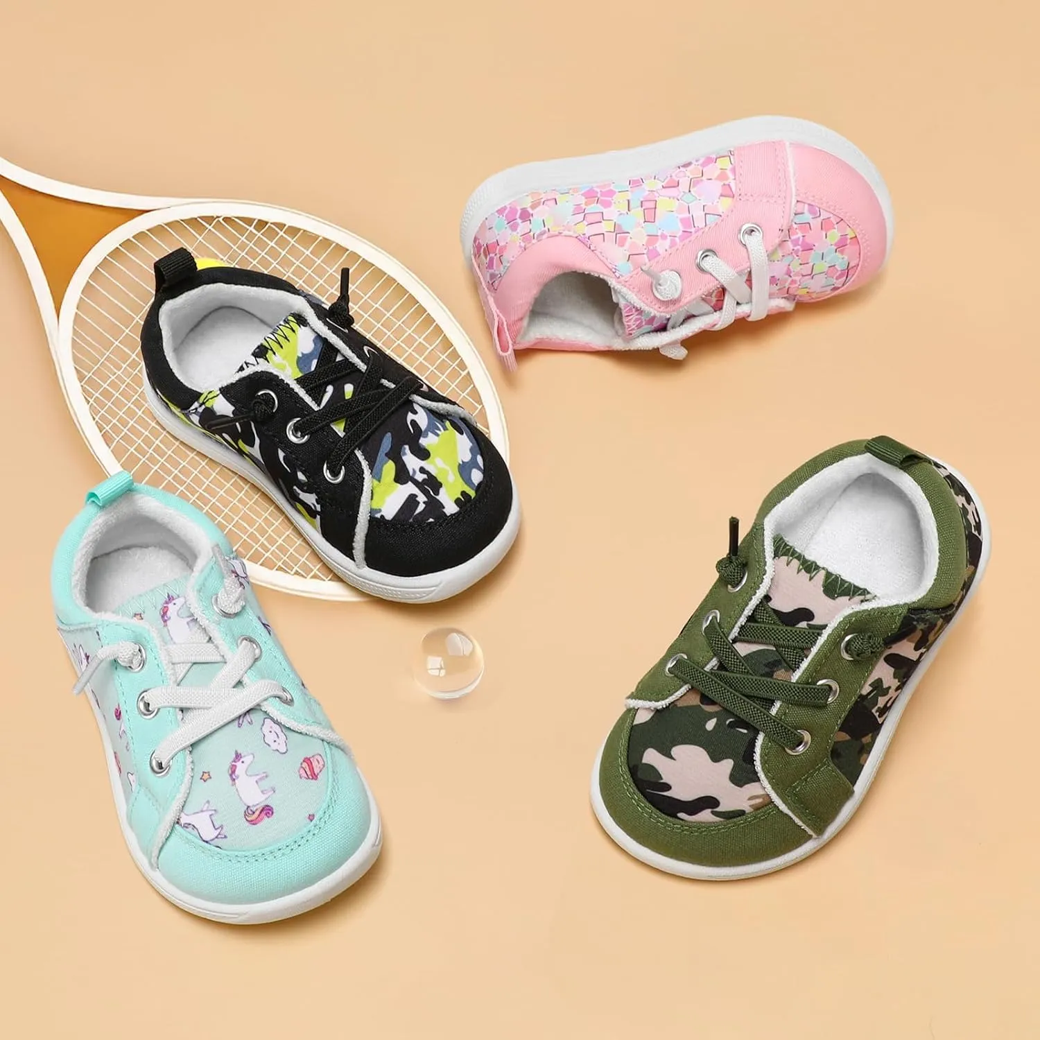 Toddler Wide Toe Box Barefoot Shoes: Boys Tennis Sneakers, First Walking Shoes, Flex Comfort Outdoor