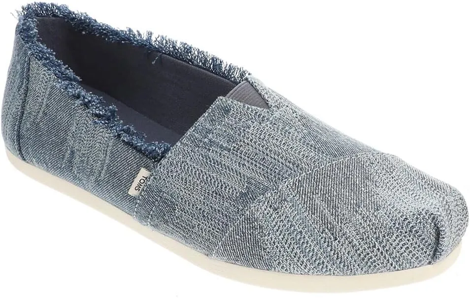 TOMS - Womens Alpargata Classic Espadrille, Color Dark Sky Textured Denim/Fray, Size: 6 B(M) US