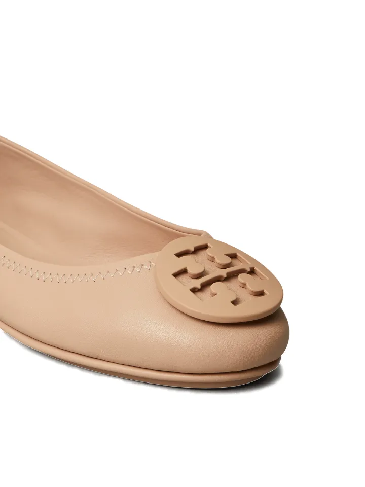 Tory Burch 51158251 Minnie Travel Ballet With Soft Logo Nappa Leather Goan Sand