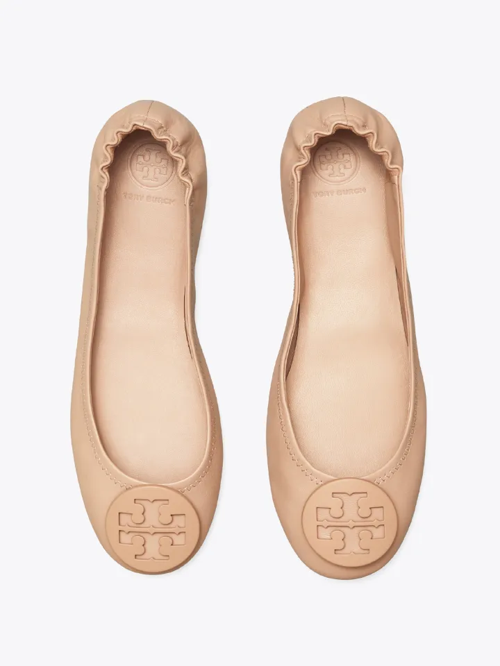 Tory Burch 51158251 Minnie Travel Ballet With Soft Logo Nappa Leather Goan Sand