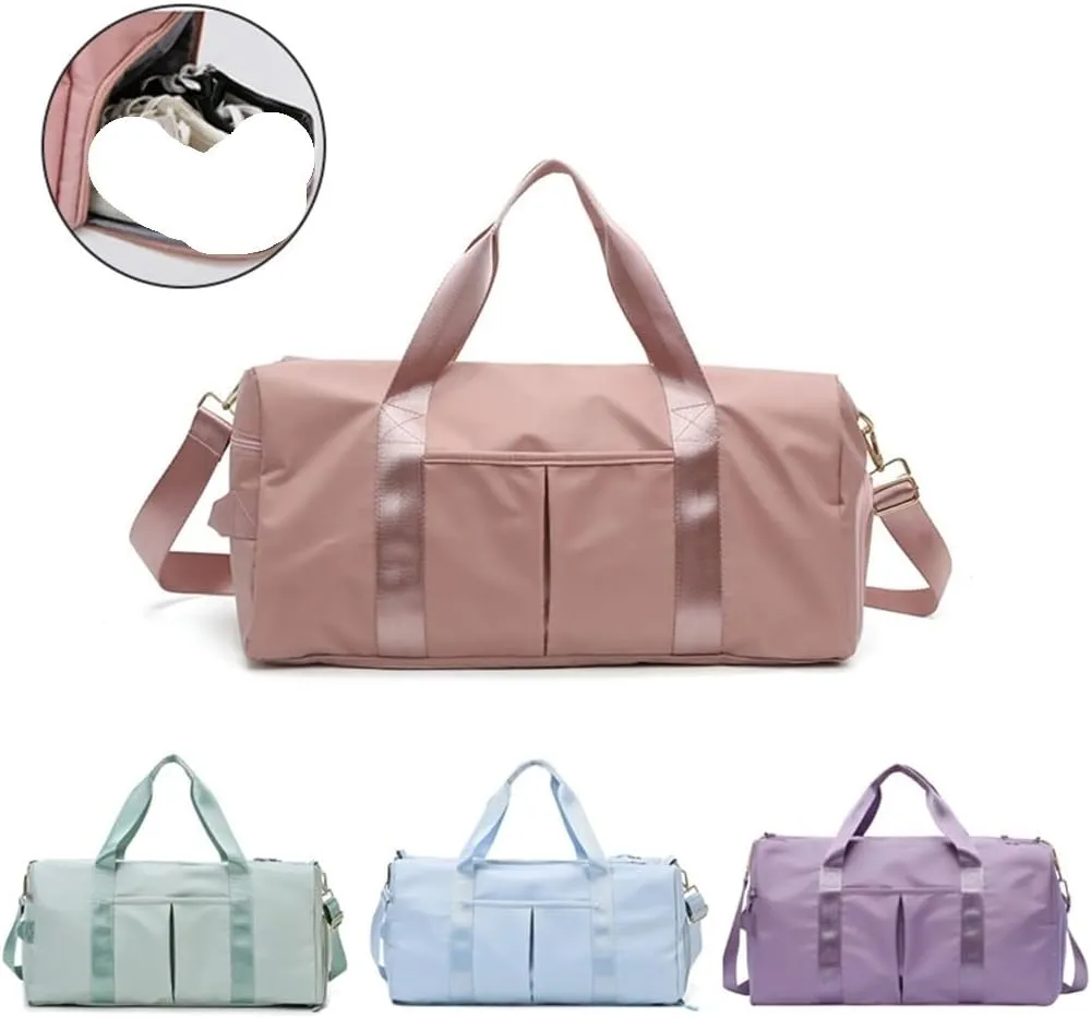 Travel Handbag Outdoor Travel Bag Sports Gym Bags Training Fitness Yoga Sport Bag with Shoes Compartment(Gray)