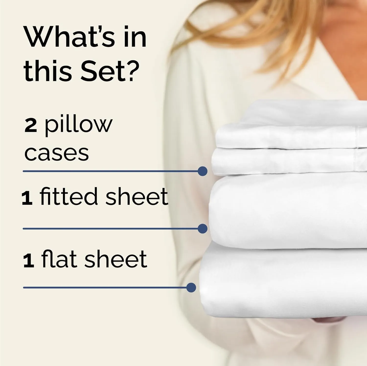 Twin 4 Piece Sheet Set - Comfy Breathable & Cooling - Ultra Soft Hotel Luxury Bedding Set with 8-16 Inch Deep Pockets - 1 Flat & 1 Fitted Sheet & 2 Pillowcases - Cozy, Wrinkle Free & Easy Care - White